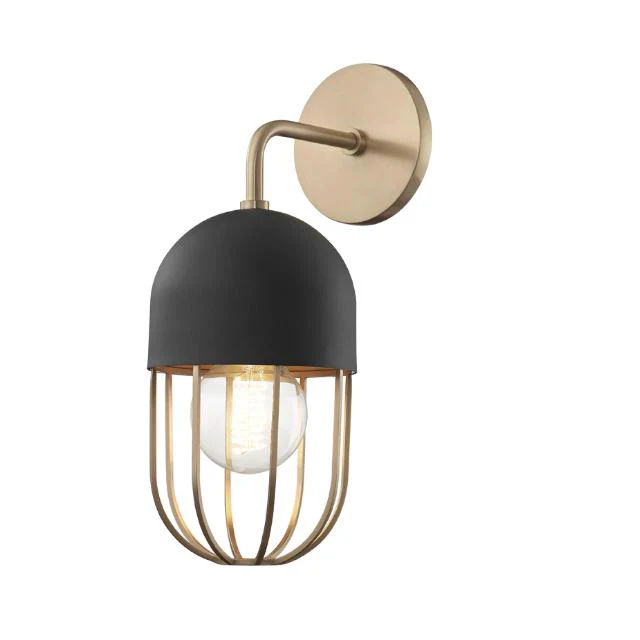 Mitzi H145101-AGB/BK Haley 6" Aged Brass Wall Sconce