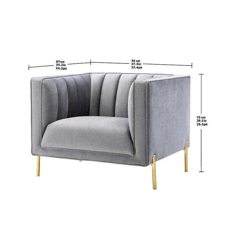 Modern Accent Chair Grey - Image 3