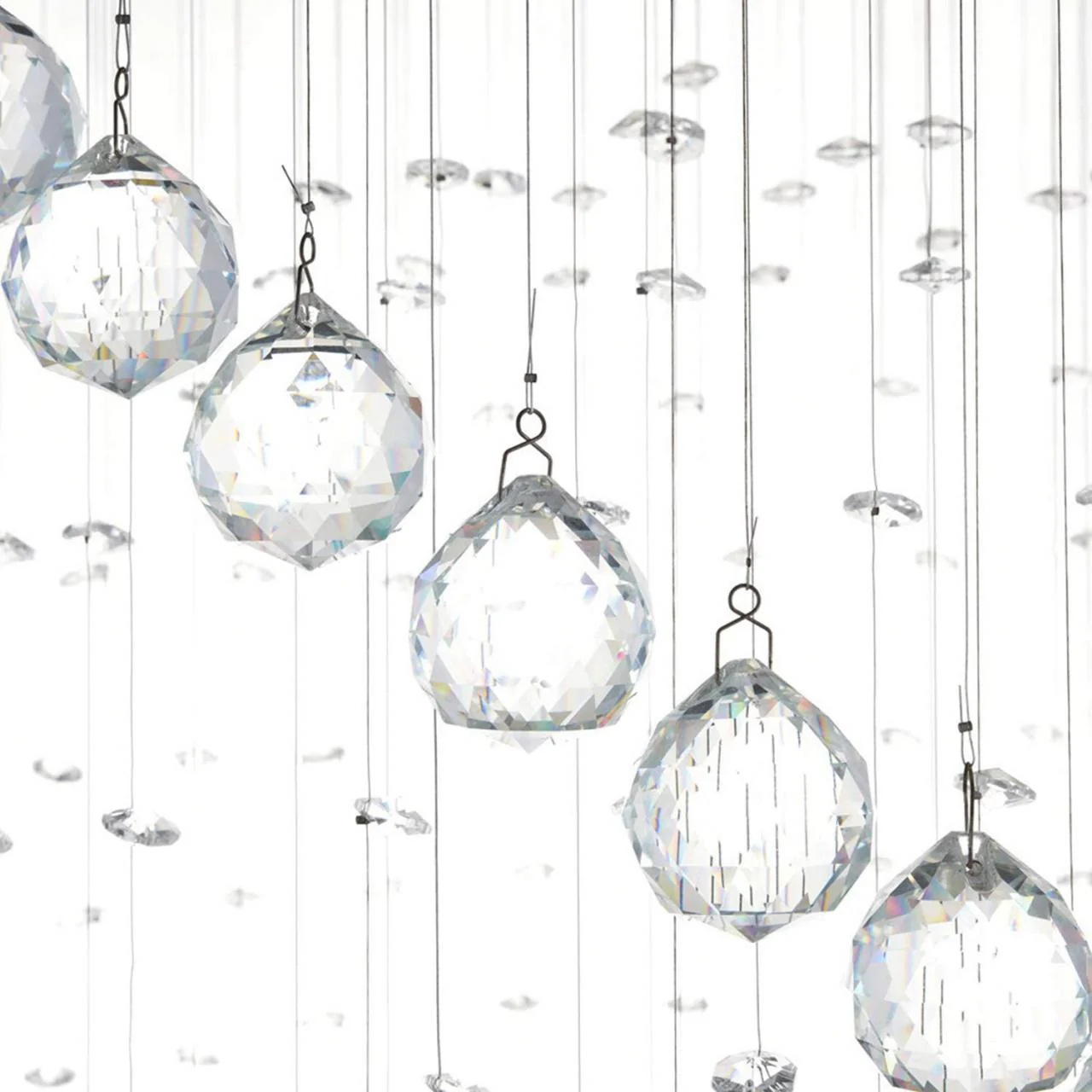 Modern Spiral Raindrop Crystal Chandelier D20" x H72" - Image 5