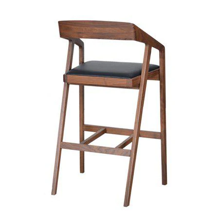Moe's Padma Bar Stool - Walnut & Black - Image 3