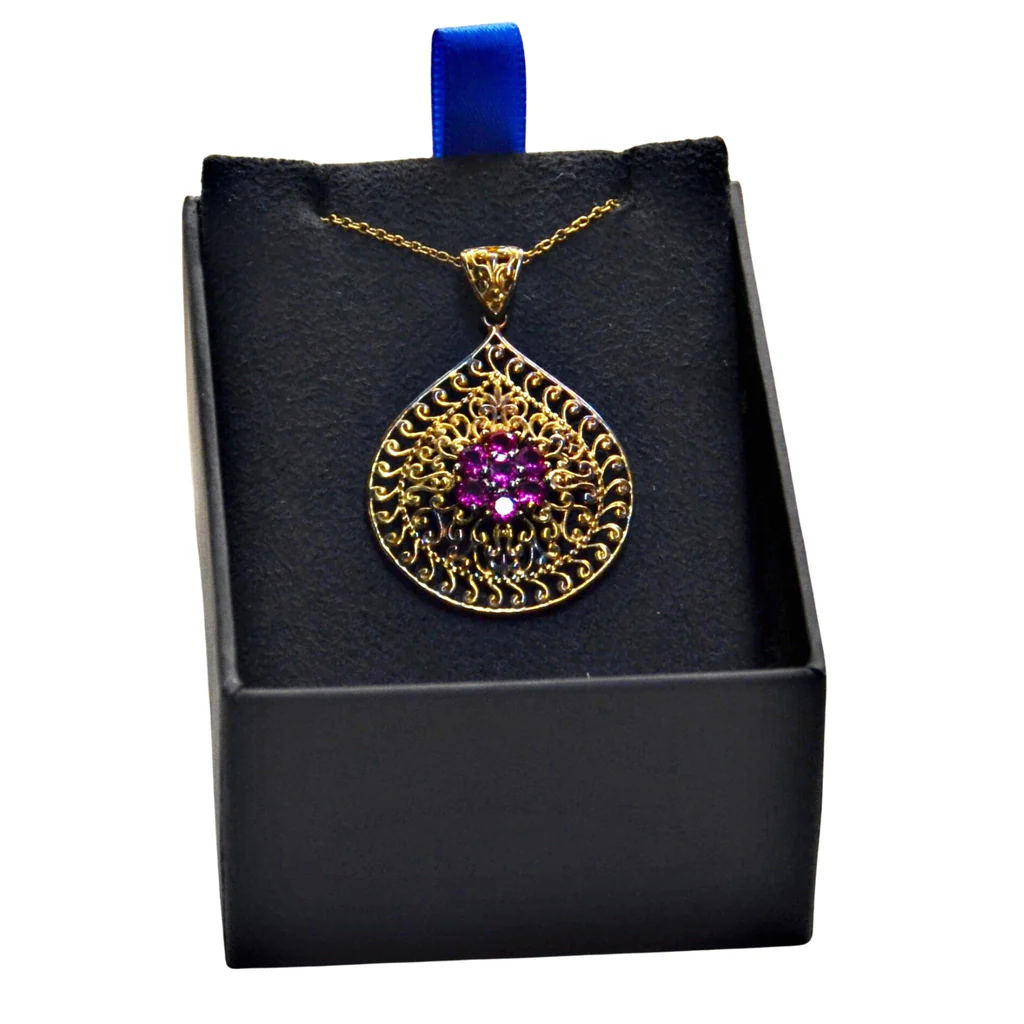 Morgan & Paige 18K Yellow Gold-Plated Gemstone Evil Eye Teardrop - Image 2