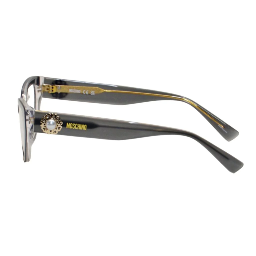 Moschino Women's MOS631 KB7 Glasses Grey with Clear lenses - Image 3