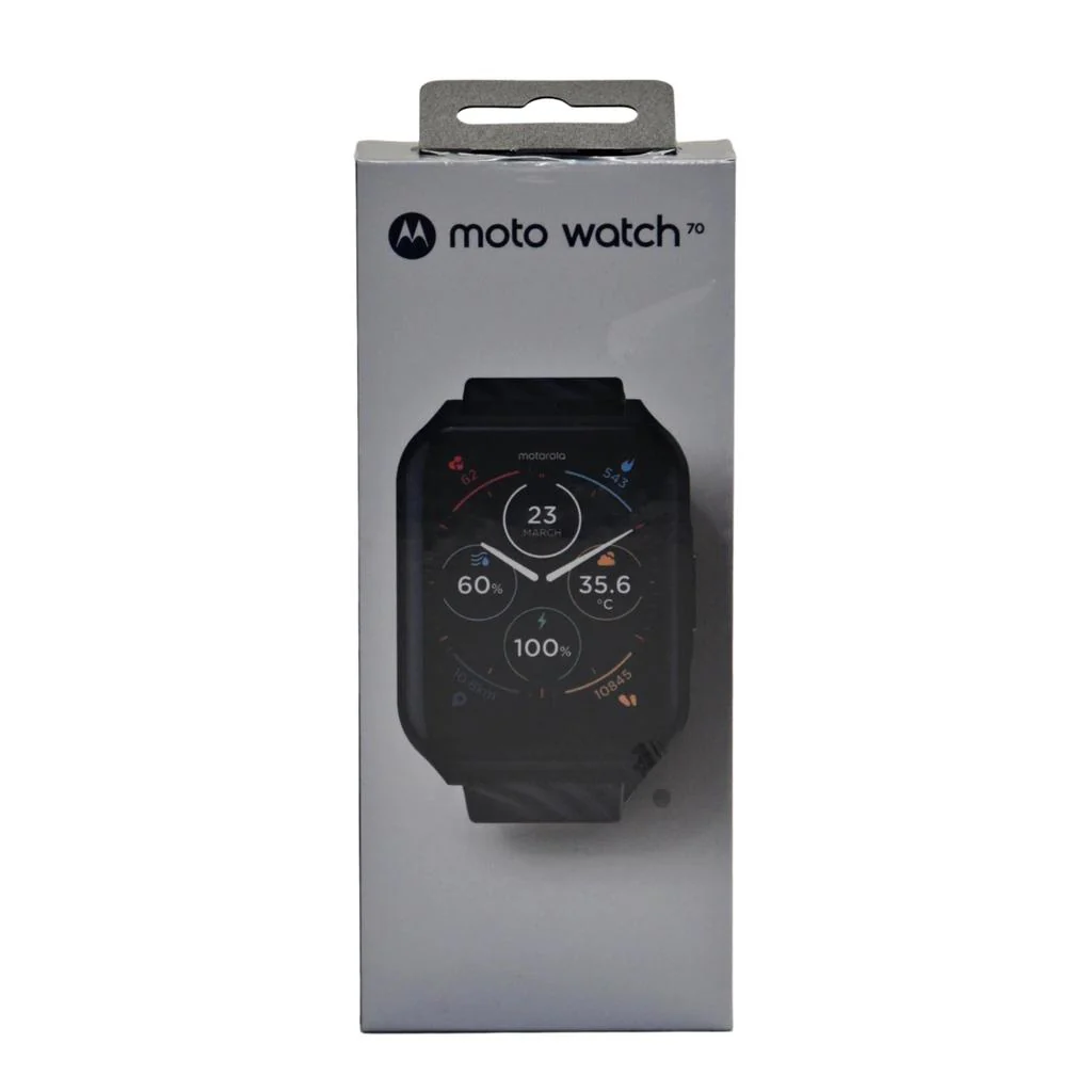 Motorola Moto 70 Smartwatch with Heart Rate Monitor Watch - Black
