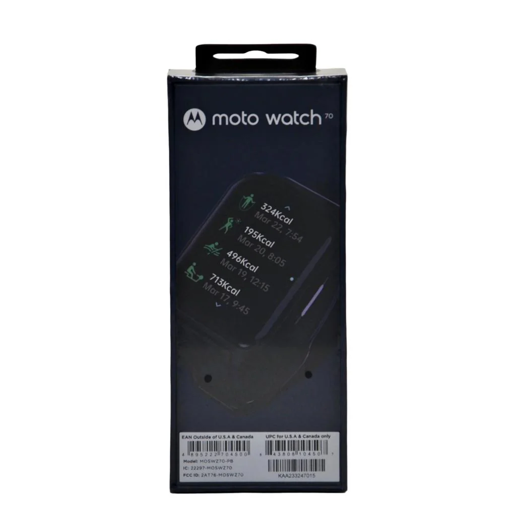 Motorola Moto 70 Smartwatch with Heart Rate Monitor Watch - Black - Image 2