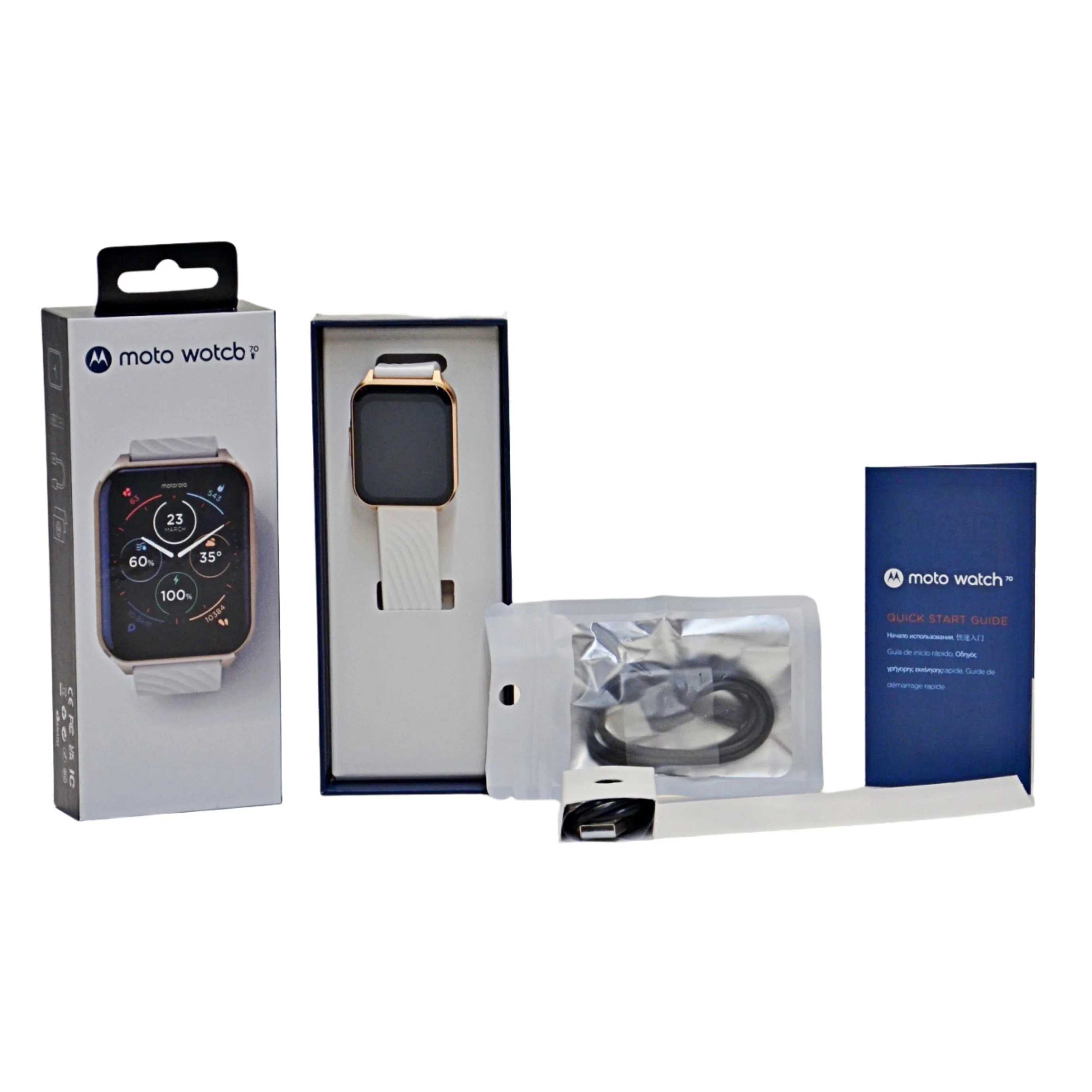 Motorola Moto70 Smartwatch with Heart Rate Monitor Rose Gold-tone