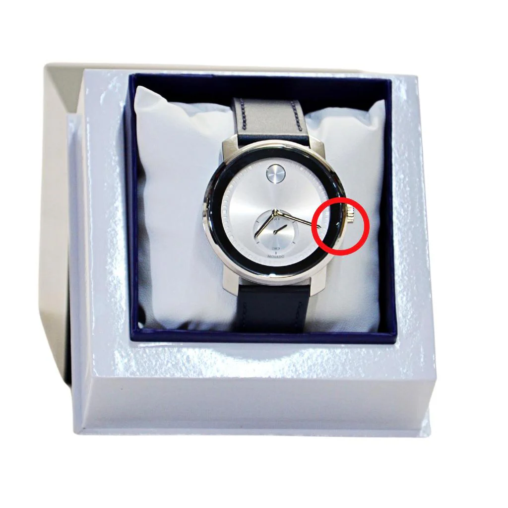 Movado Men's Bold 3600769 Sport Watch - Silver-tone w/navy band - Image 2