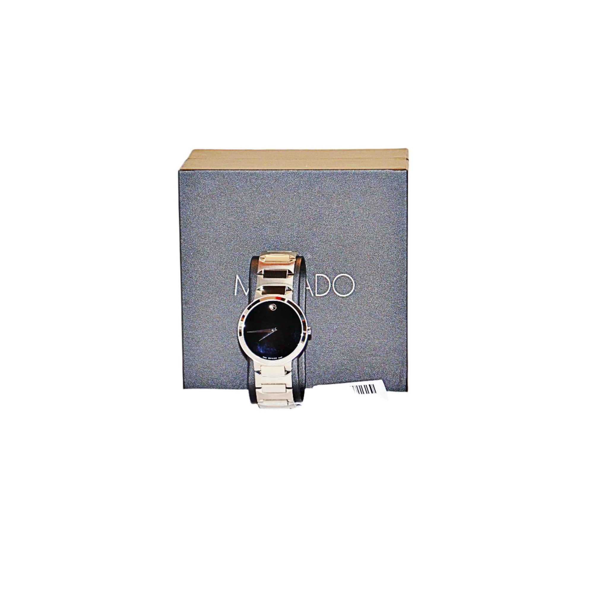 Movado Men's Quartz Black Dial Watch - Silver tone - Image 4