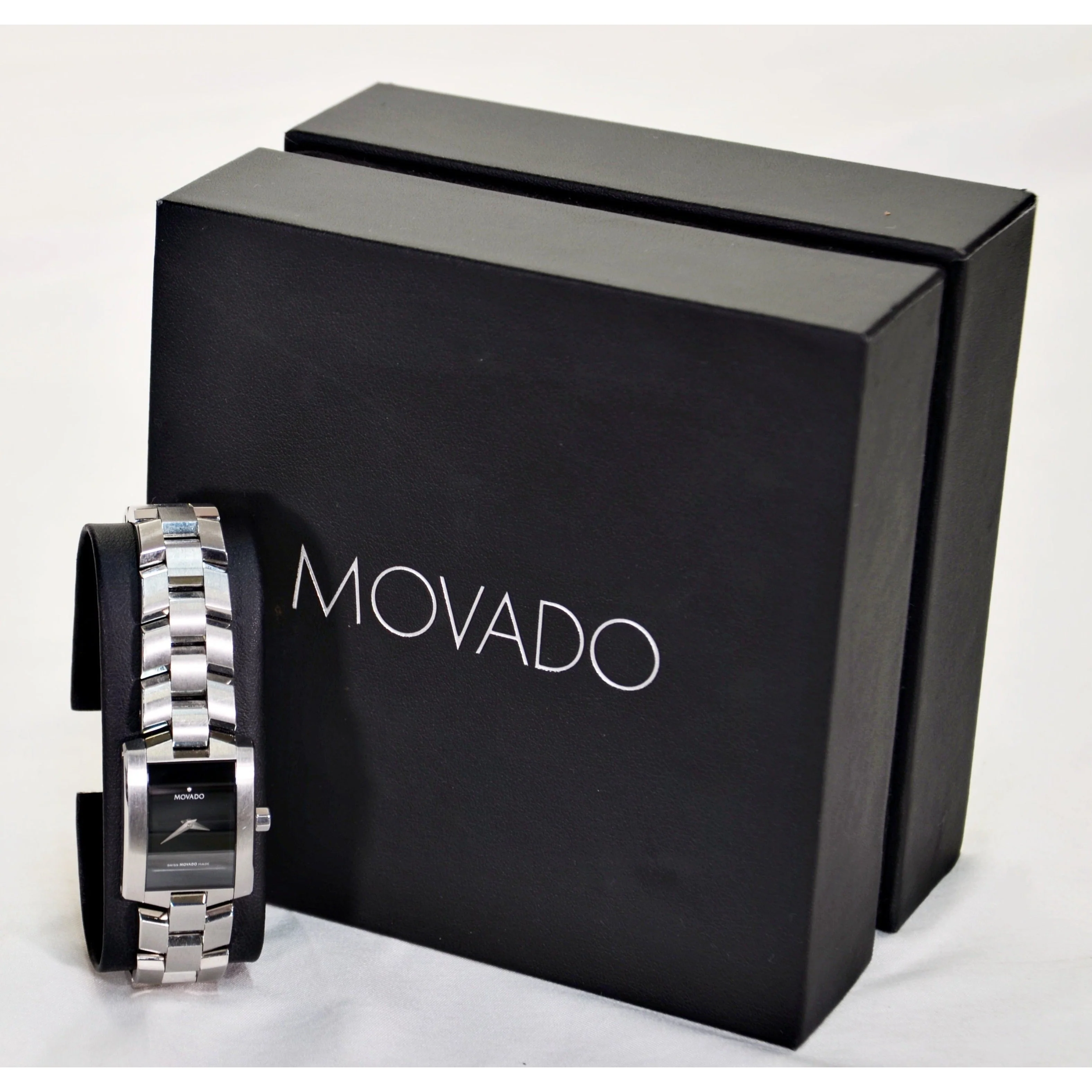Movado Women's Watch - Silver with black dial - Image 2