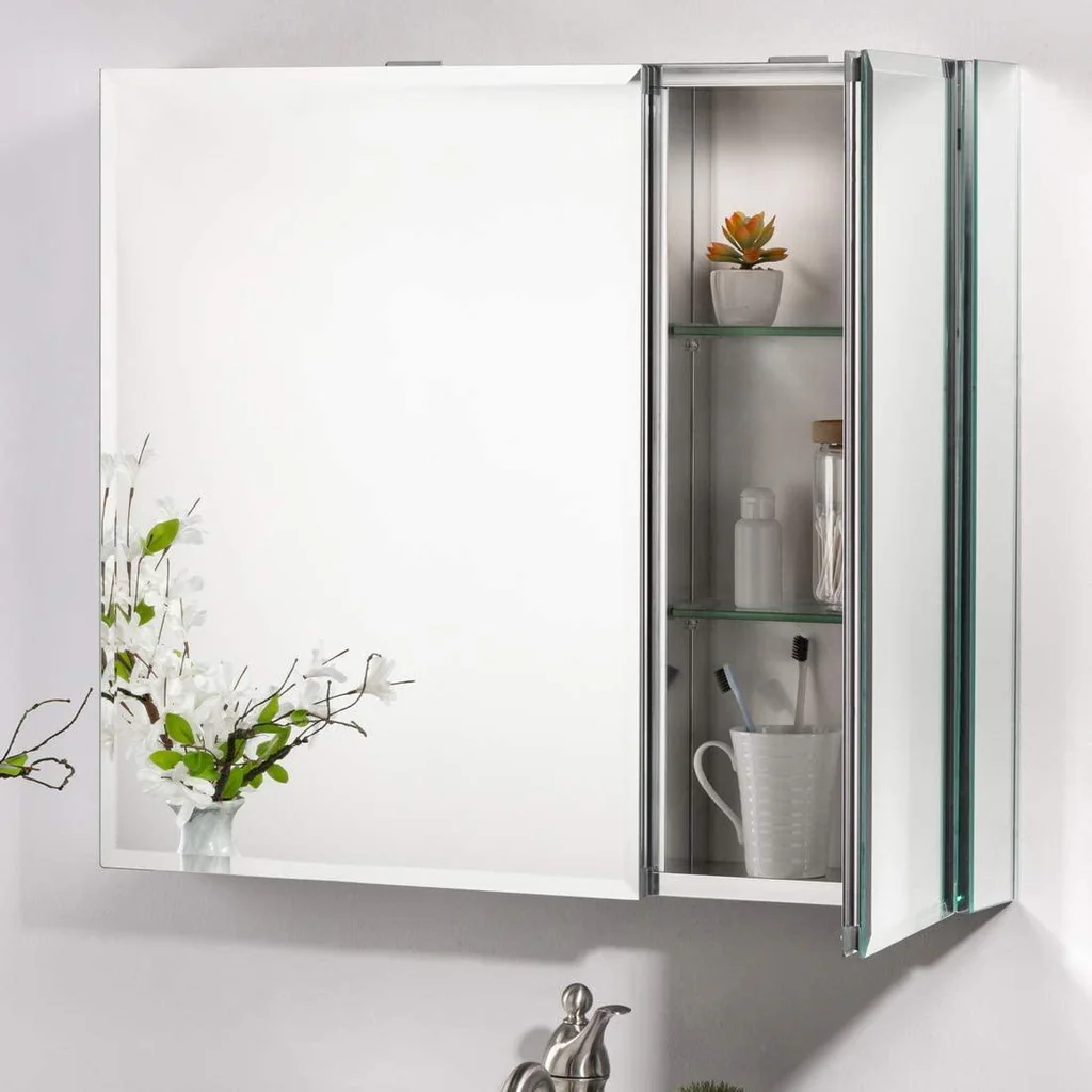 MOVO Double Doors Medicine Cabinet with Mirror 30" X 26" - Image 3
