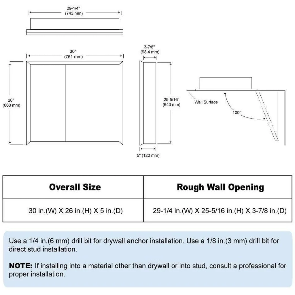 MOVO Double Doors Medicine Cabinet with Mirror 30" X 26" - Image 4