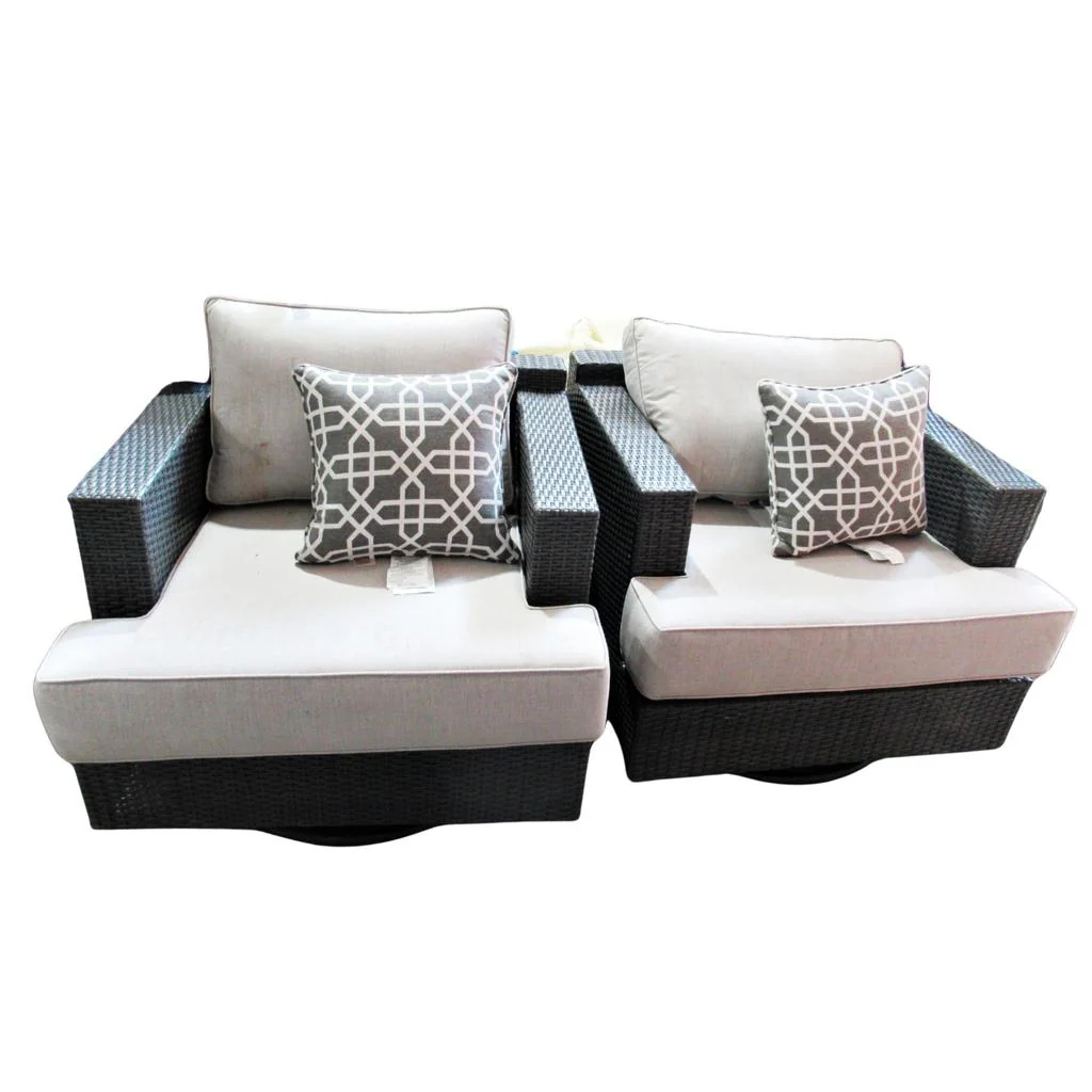 Niko 9-piece Patio Sectional Conversation Set with Fire Table Grey - Image 4