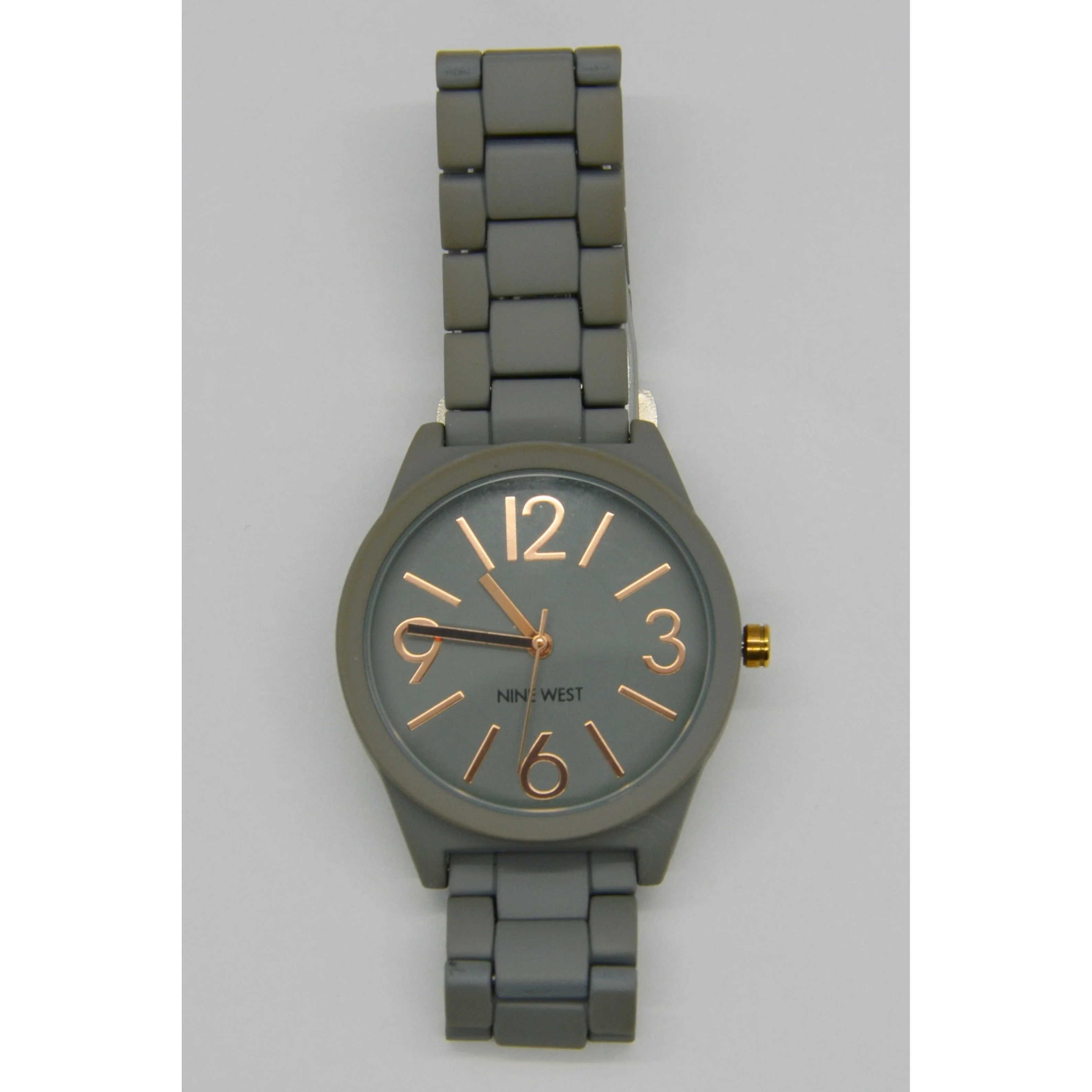 Nine West Ladies Y121E Gray and Rose Gold Quartz Watch