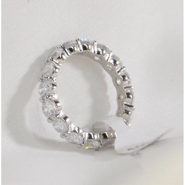 NYC Sterling 4mm Sterling Silver 925 Cubic Zirconia Cz Eternity Ring - Size 7 - Image 3