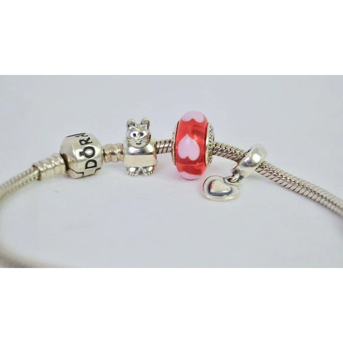 Pandora 3 Charm Silver Bracelet - Image 2