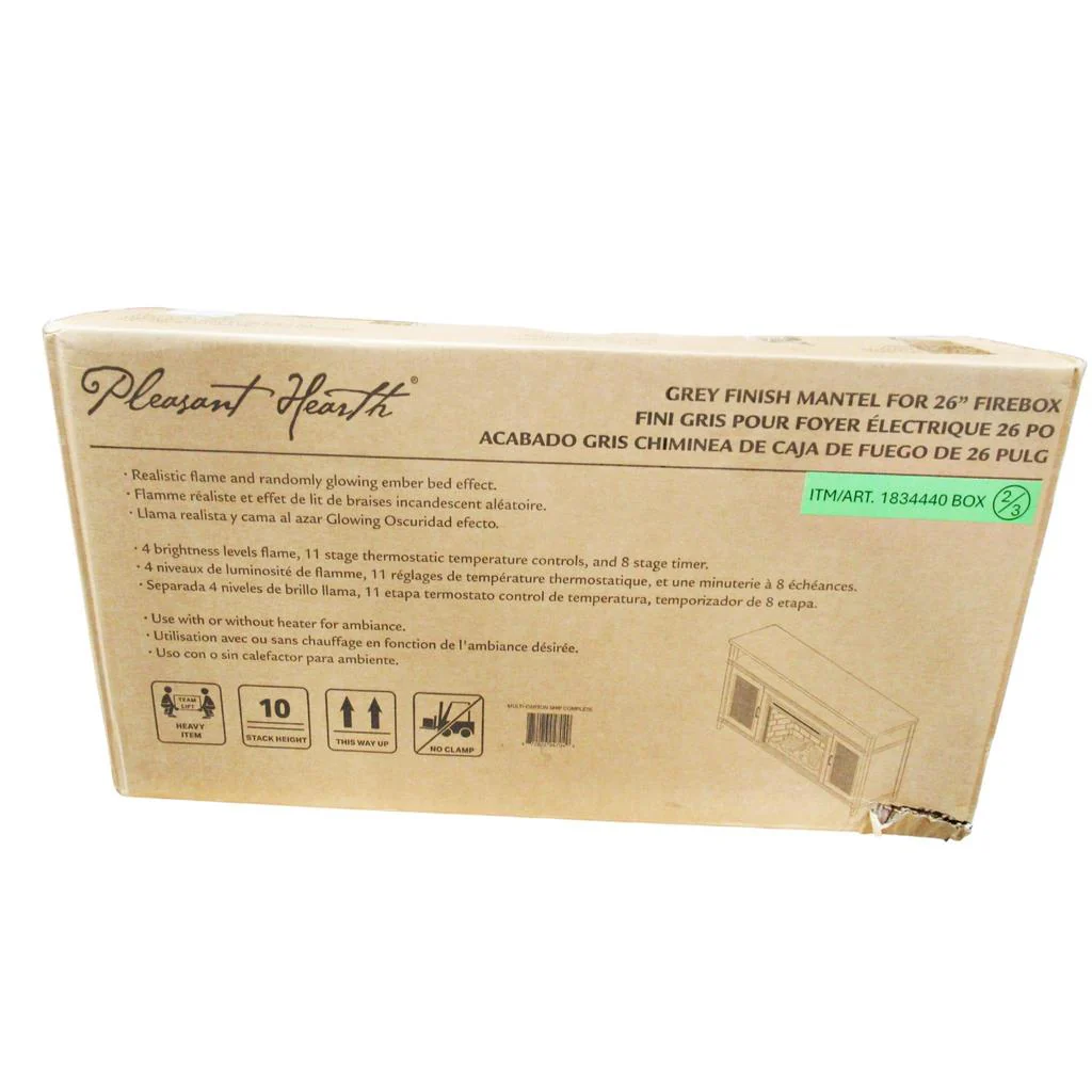 Pleasant Hearth Hillcrest 152.4 cm (60 in.) Media Infrared Electric Fireplace - Image 4