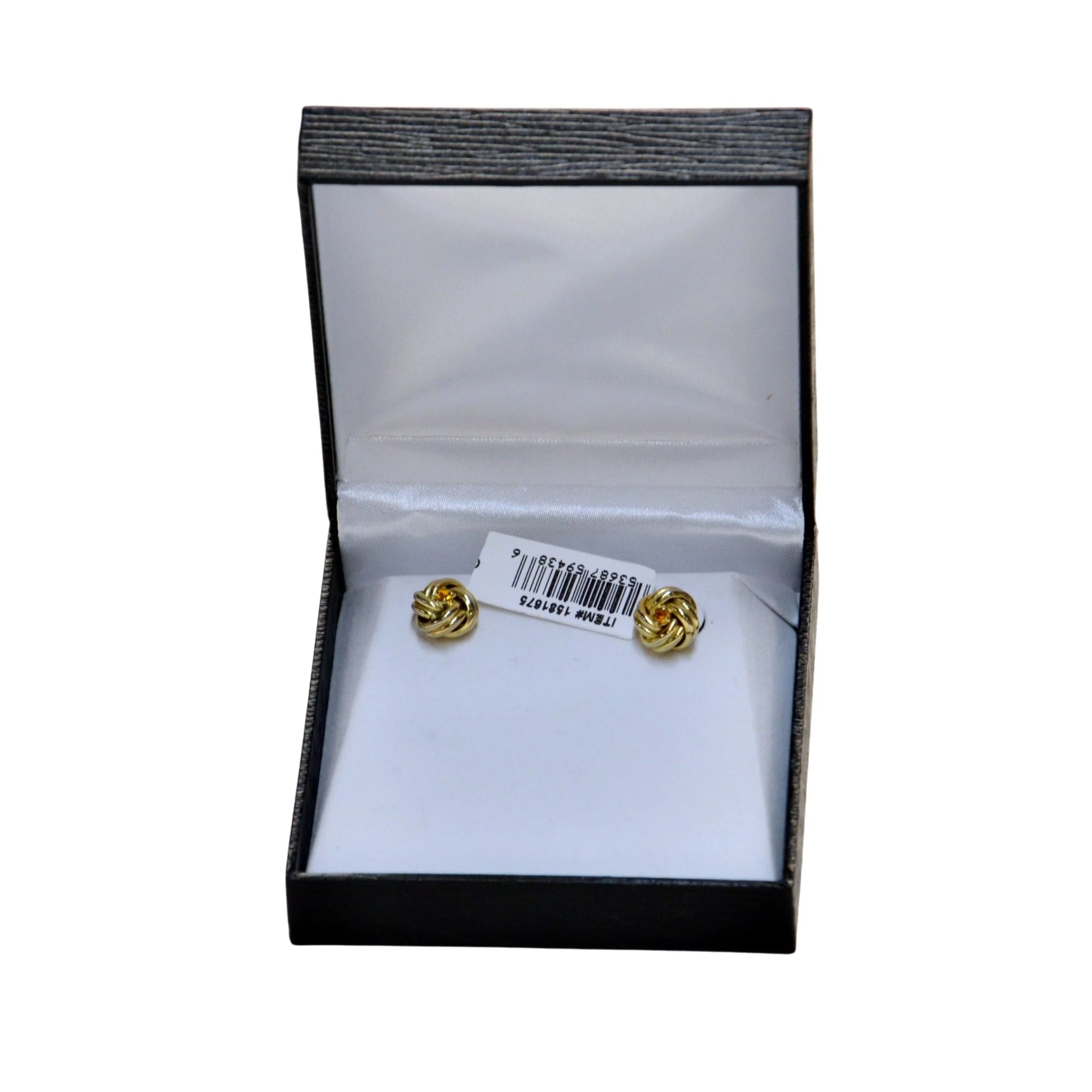 Polished love knot earrings in yellow gold - Image 2