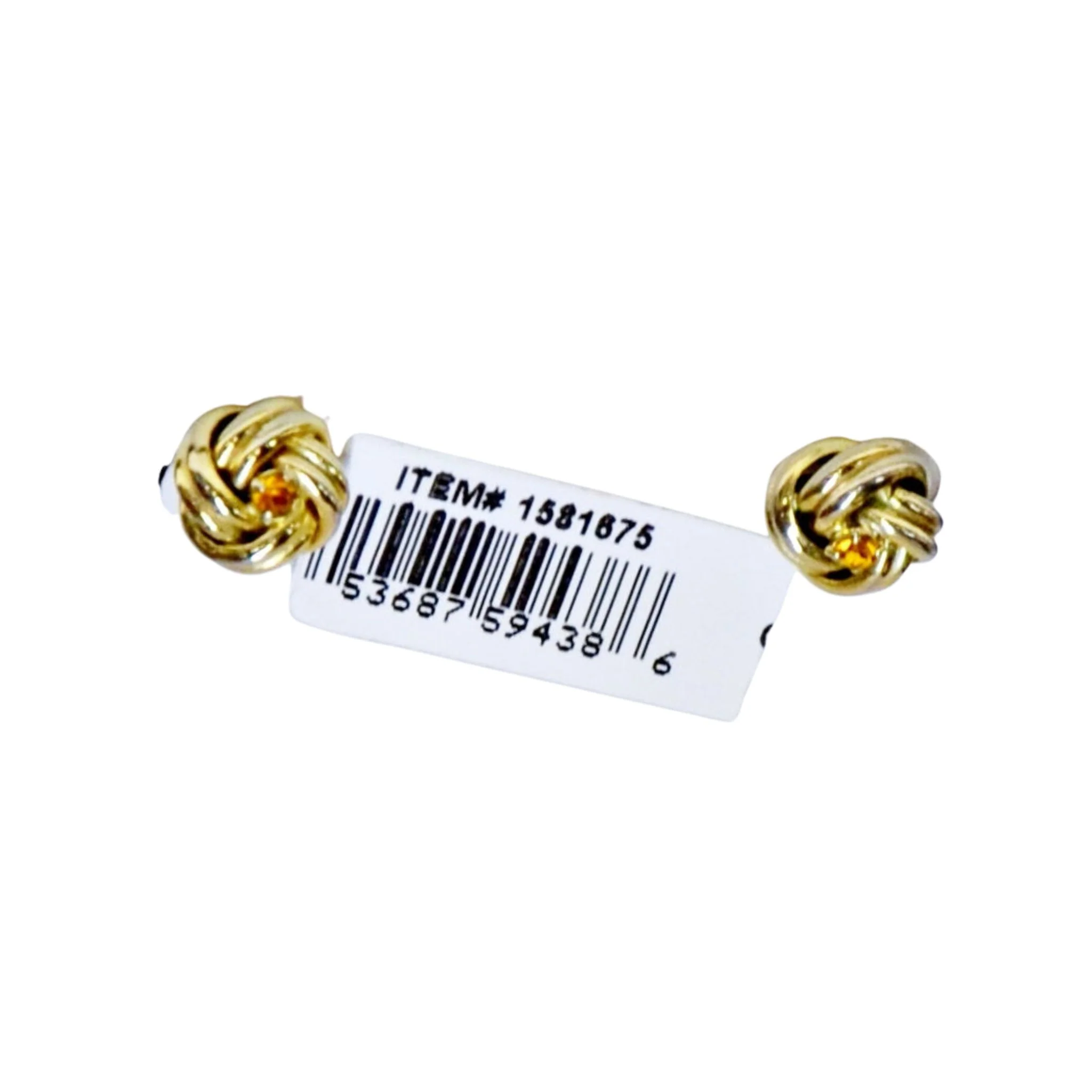 Polished love knot earrings in yellow gold - Image 3