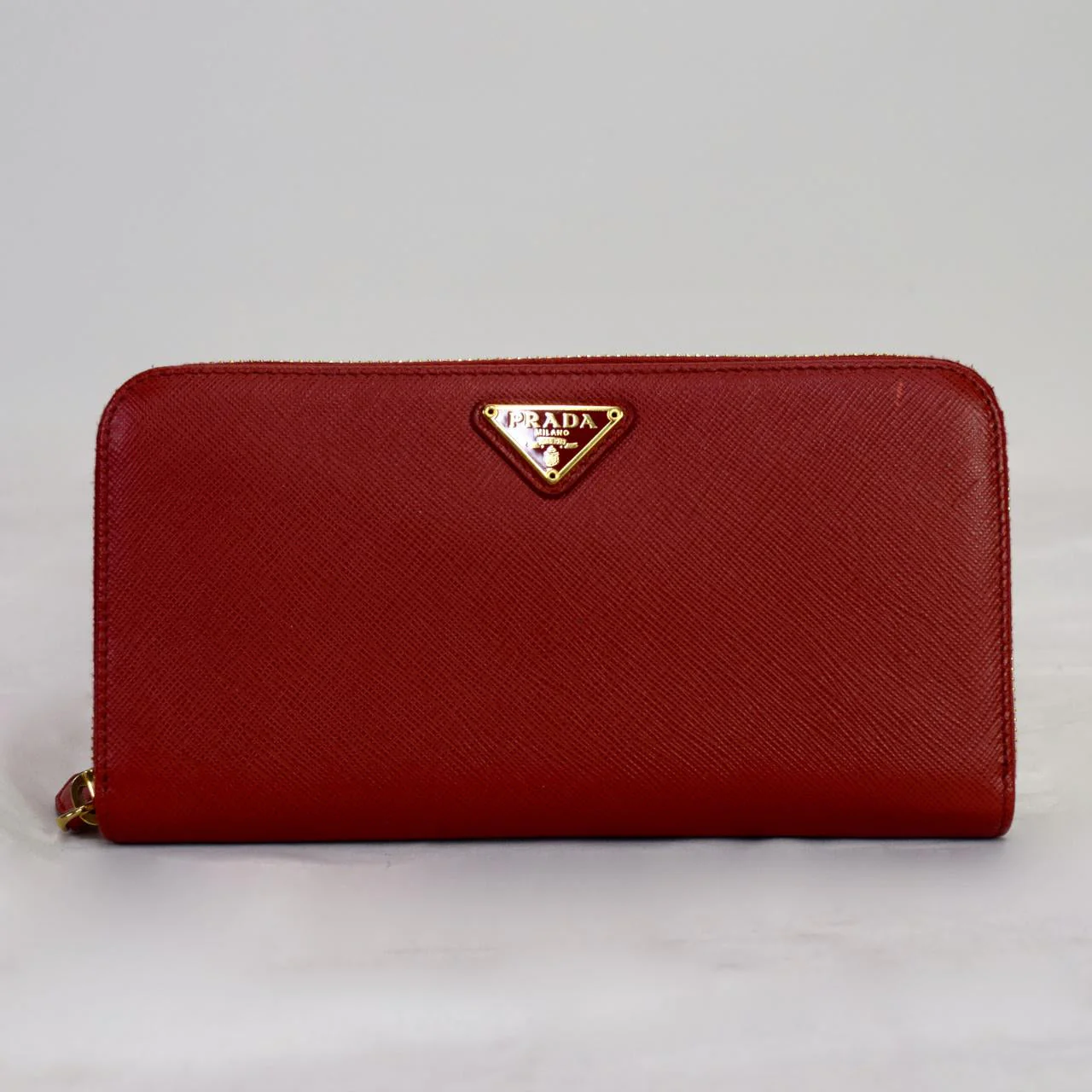 Prada Saffiano Fiery Red Wallet - Image 6