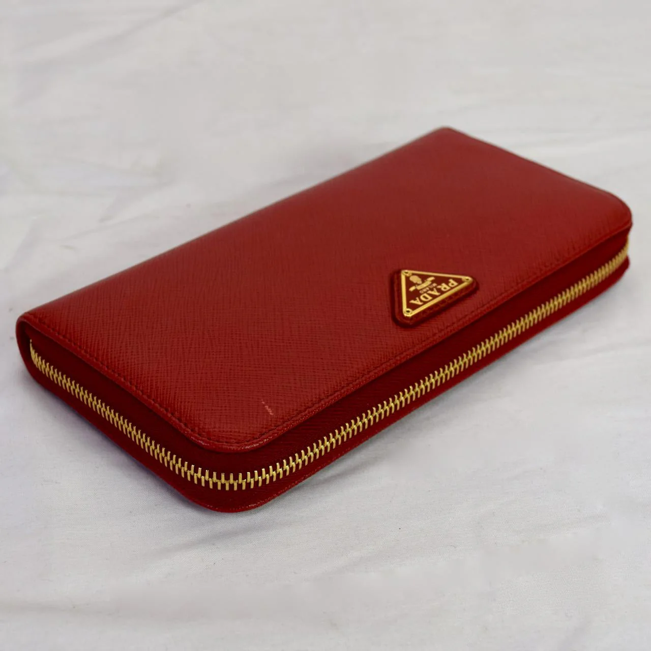 Prada Saffiano Fiery Red Wallet - Image 7