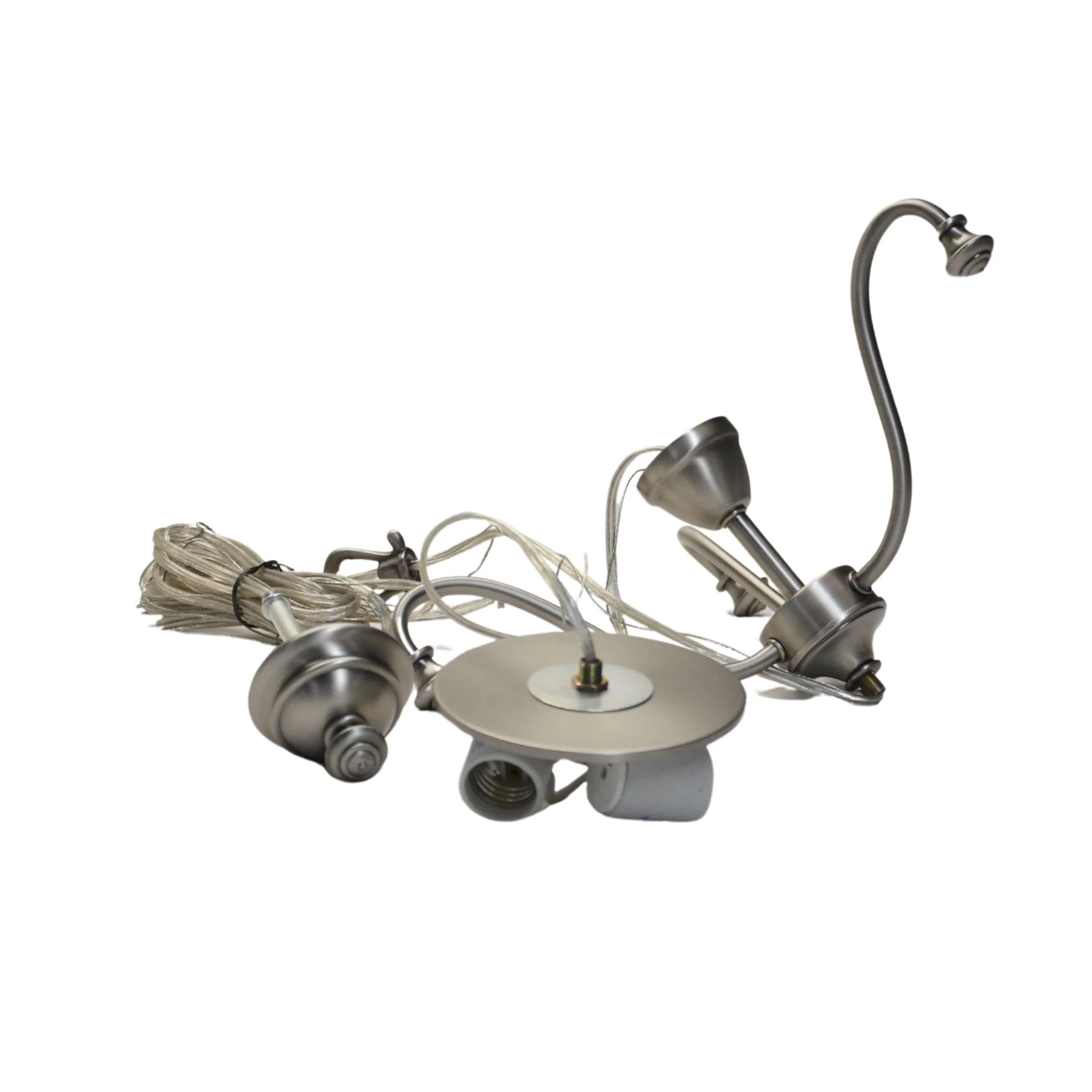 Progress Lighting Semi-Flush Light with Etched Glass Antique Nickel - Image 3