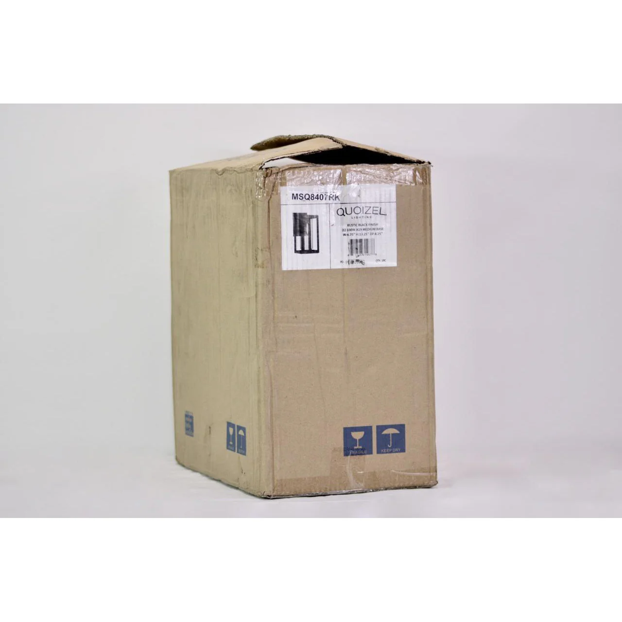 Quoizel-Marion Square Outdoor Lantern with Rustic Black Finish - Image 3