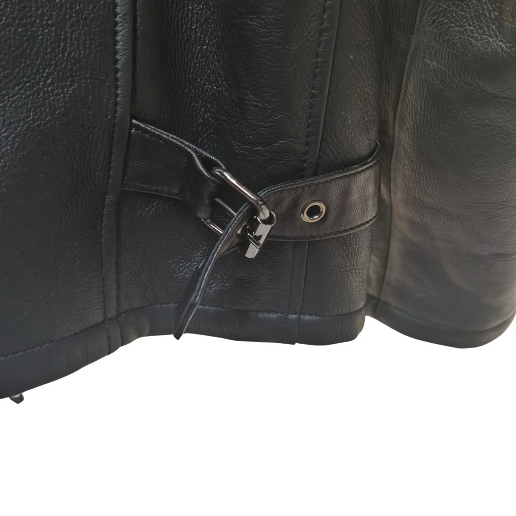 Ricardo B.H. Moto Sheepskin Bomber Jacket Black Medium - Image 8