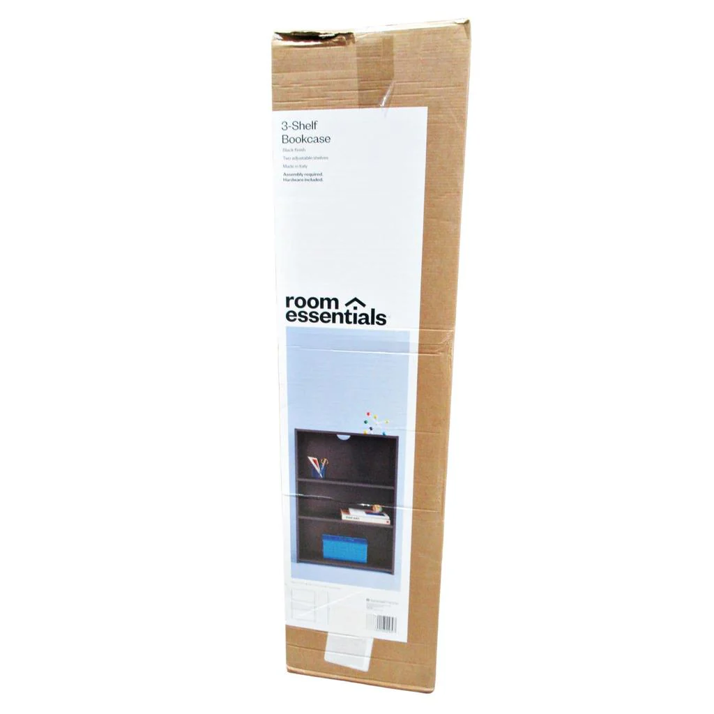 Room Essentials 3 Shelf Bookcase Black - Image 2