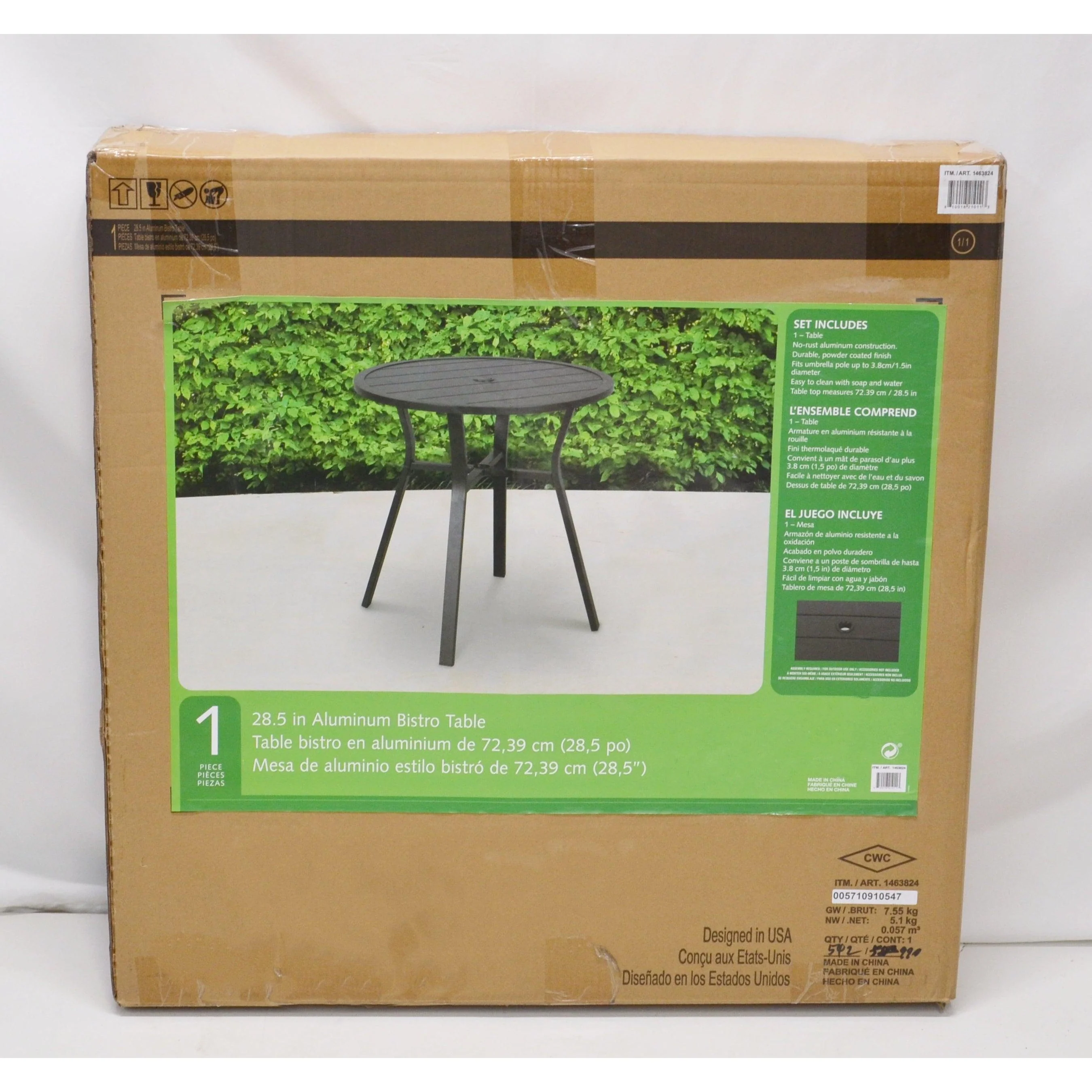 Round Aluminum Bistro Table - Black - Image 2