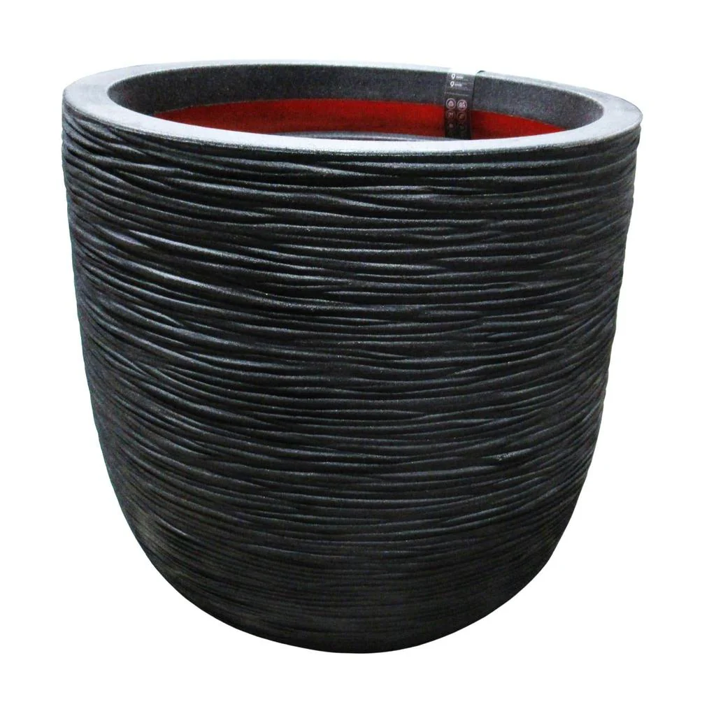 Round Lightweight Europe Planter Black