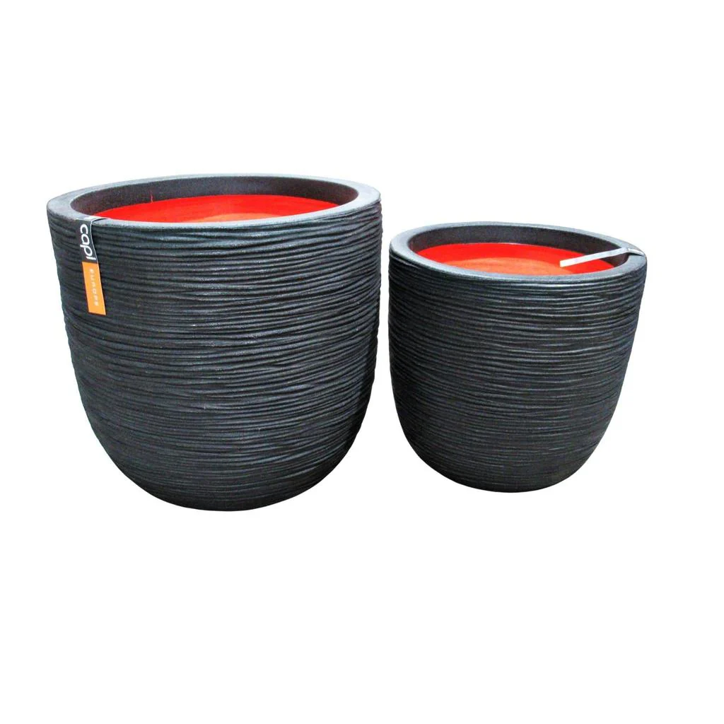 Round Lightweight Europe Planter Black - Image 2