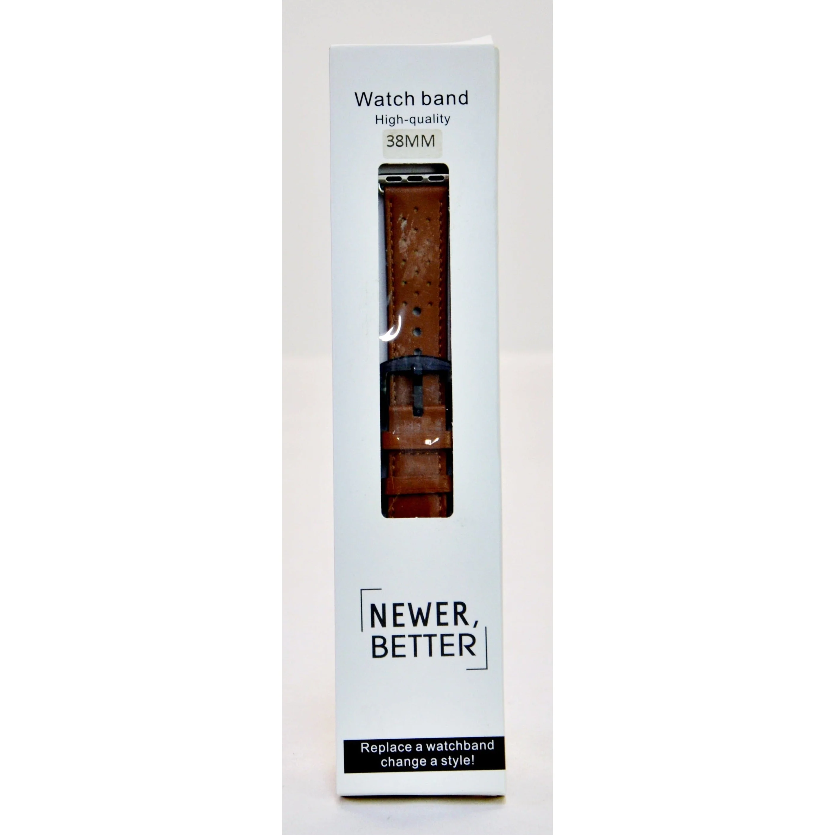S-Gear Genuine Leather 38mm Watch Band - Brown