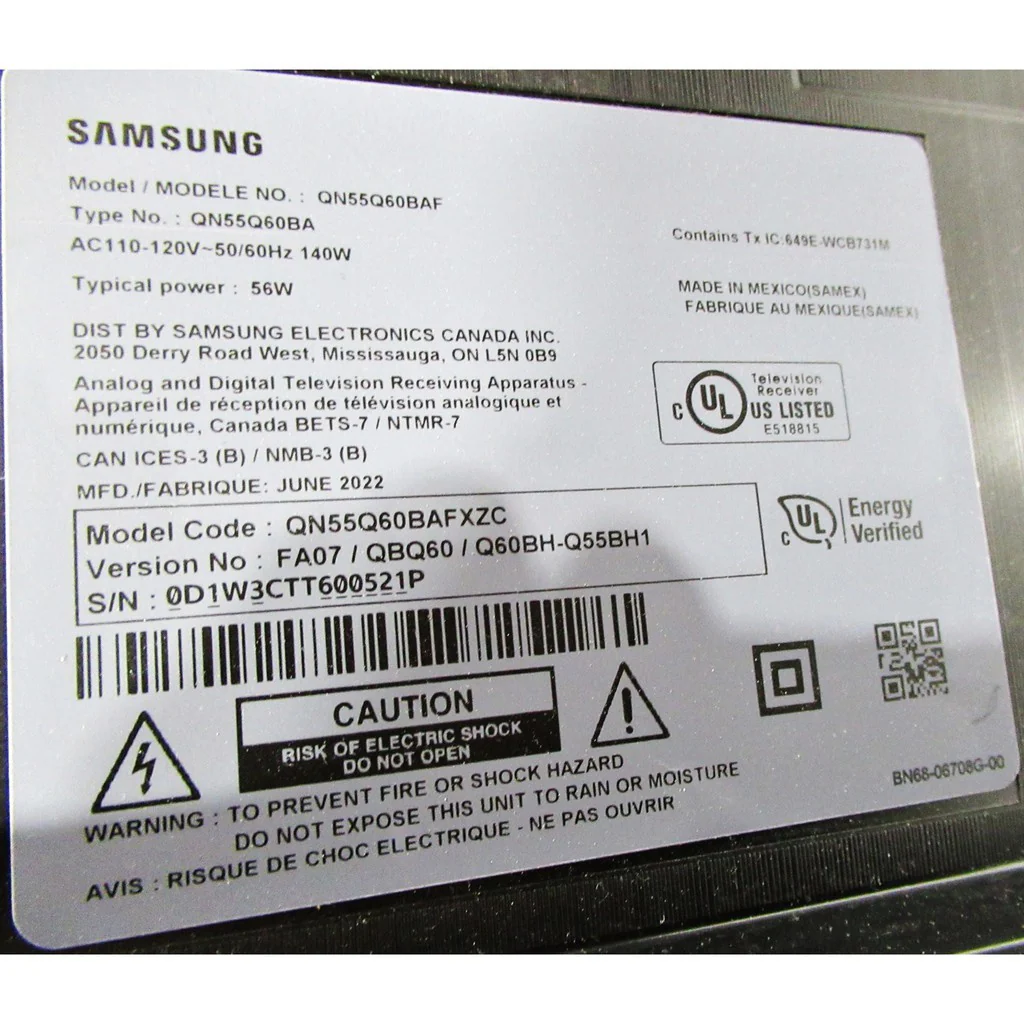 Samsung 55" QN55Q60CAFXZC Q60C Series 4K QLED TV - Image 4