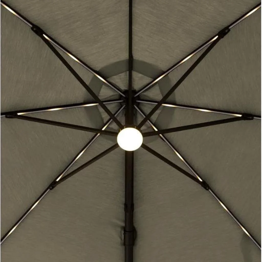Seasons Sentry 10' LED Solar Square Cantilever Umbrella ( Tan color) - Image 2