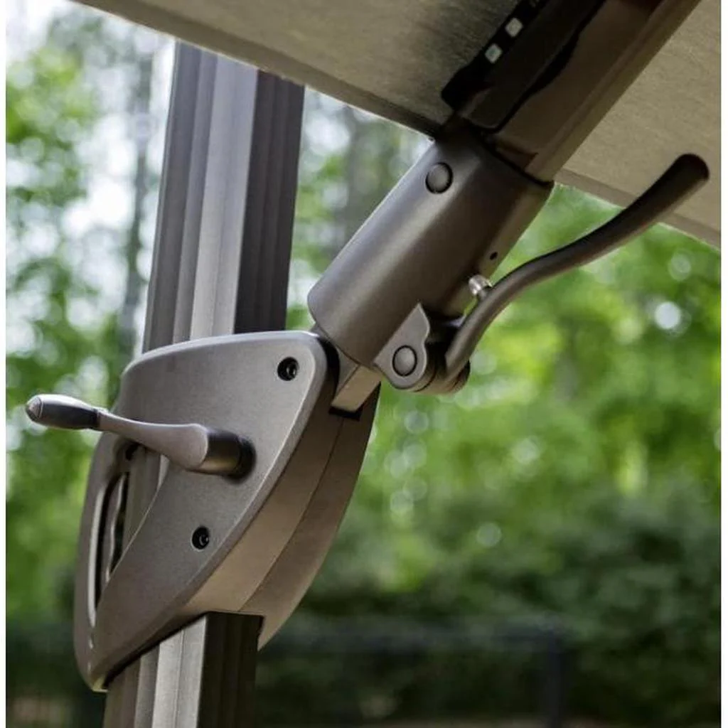 Seasons Sentry 10' LED Solar Square Cantilever Umbrella ( Tan color) - Image 3