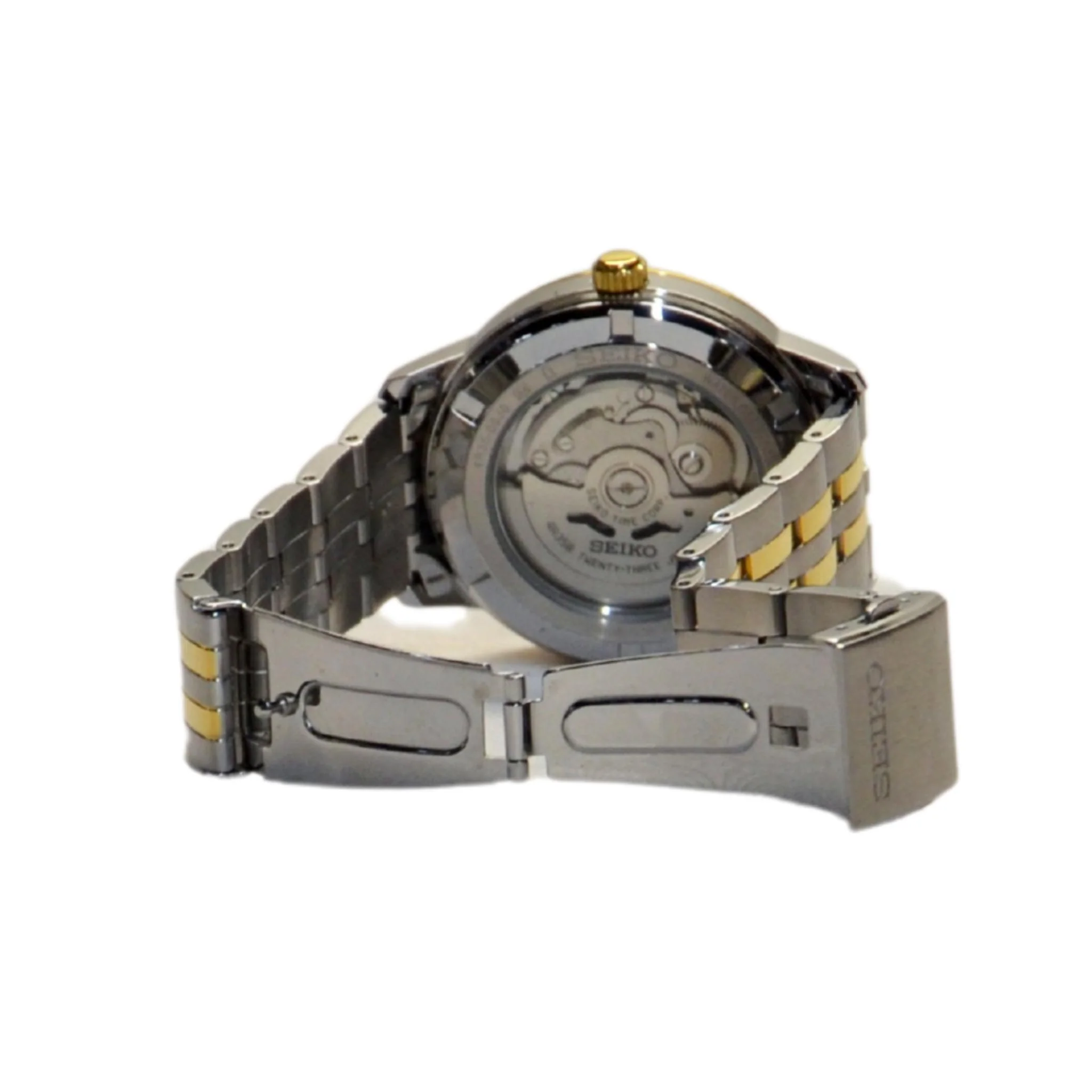 Seiko Men's Analog Automatic Watch SRPH92K1 - Silver/Gold - Image 4