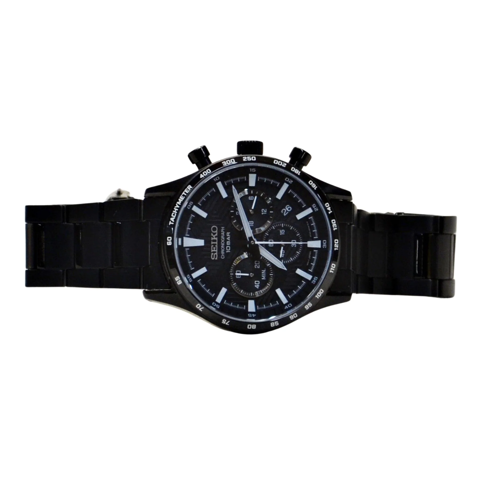 SEIKO Men's Chronograph Quartz Watch SSB415P1 Black Dial - Image 2