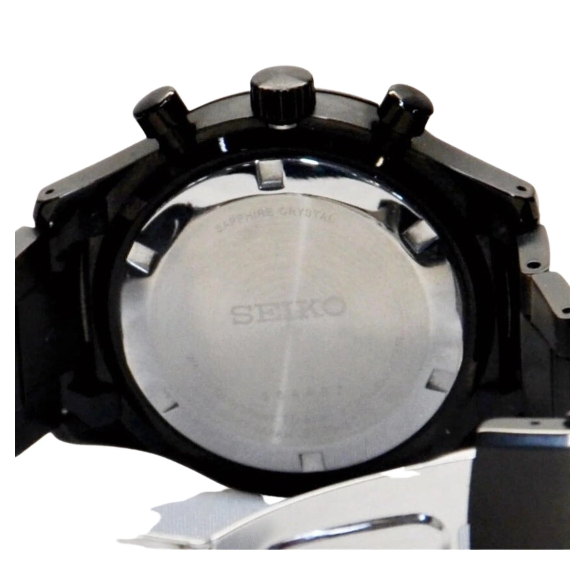 SEIKO Men's Chronograph Quartz Watch SSB415P1 Black Dial - Image 5
