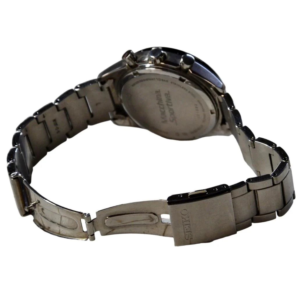 Seiko Men's Macchina Sportiva Solar Chronograph Black dial Watch SSC803P1 - Image 3