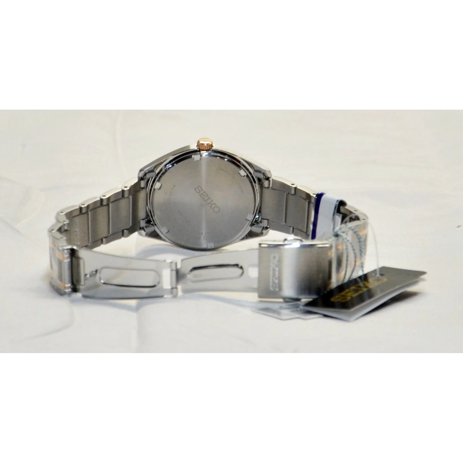 Seiko SUR322 Quartz Men's Watch, Silver & Rose Gold - Image 3