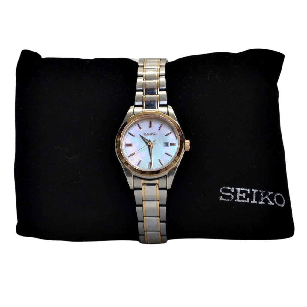 Seiko Women's Dress Watch SUR634P1 - Rose Gold/Silver/White - Image 2