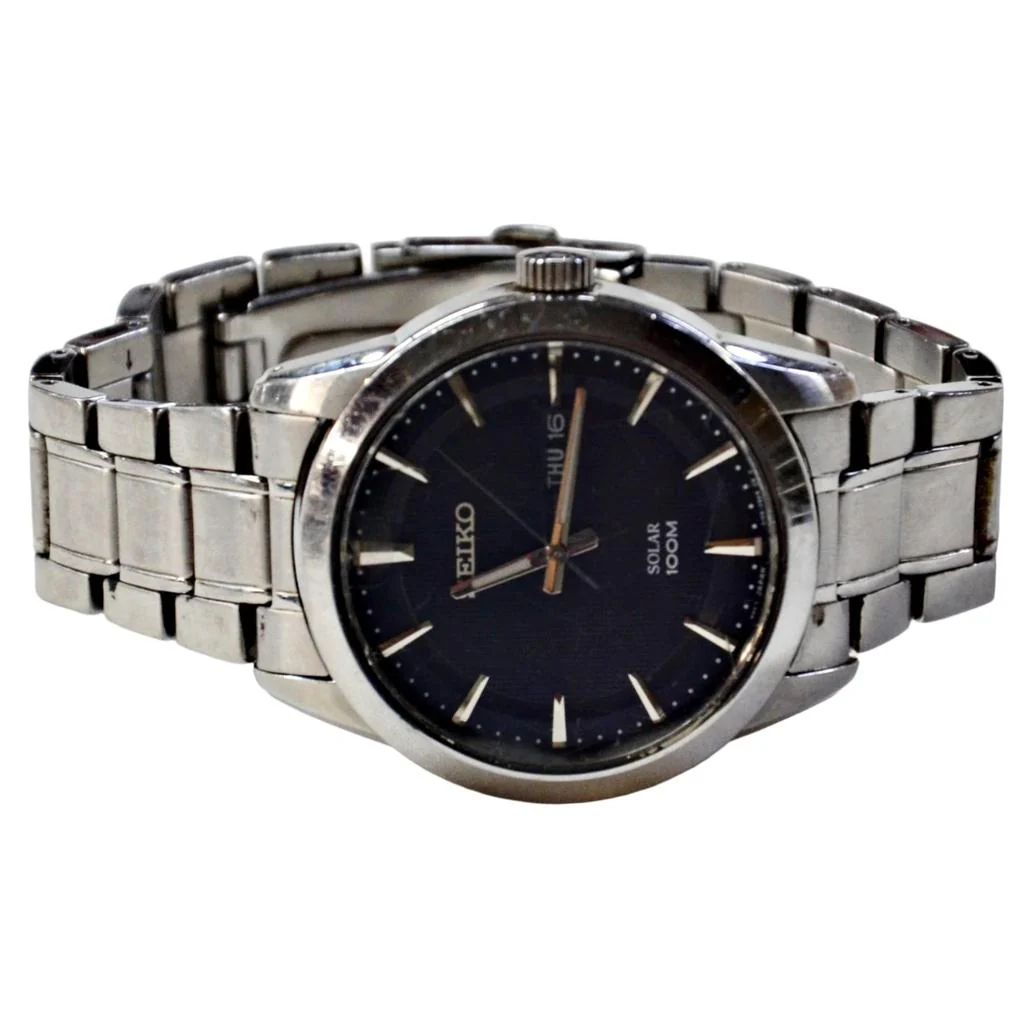 Seiko Women's Silver Stainless Diamond Accent Blue Dial Watch SKK889P1 - Image 2