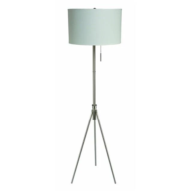 Sh Lighting Adjustable Brushed Steel Finish Tripod Floor Lamp, 71" H