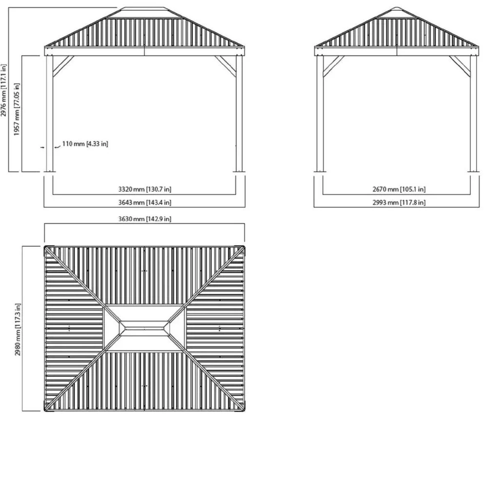 Sojag Kiruna 10 x 12ft Gazebo with Mesh Curtains - Image 2
