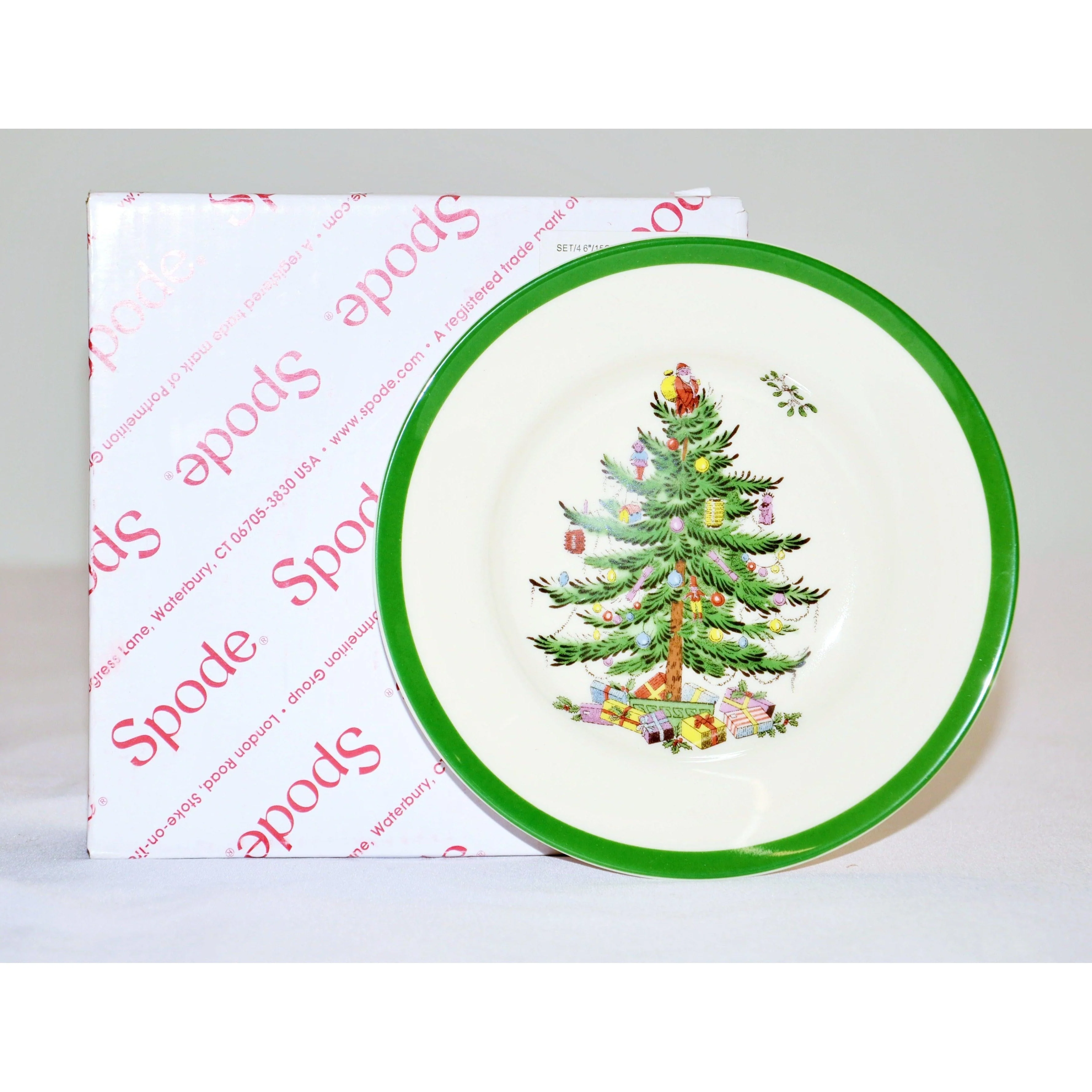 Spode Christmas Tree Set of 4 Bread and Butter Plates - Image 4