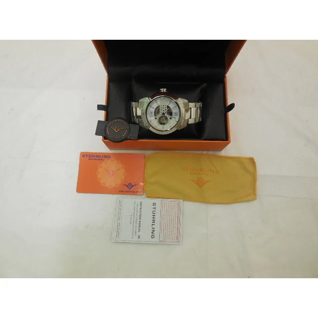 Stuhrling Original Men's 628.01 Legacy Analog Display Self Winding Silver Watch - Image 3