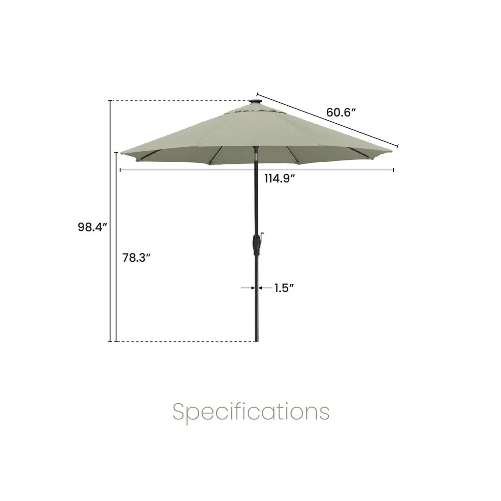 Sunvilla 10' Round Solar LED Market Umbrella Red - Image 3