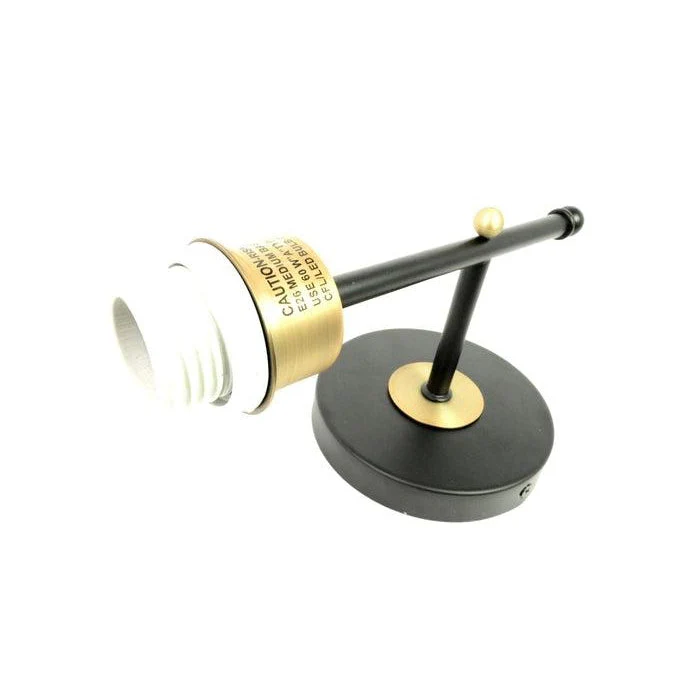 Tamb Sconce One-light Fixture White Fabric Shade - Black w/ Antique Brass - Image 2