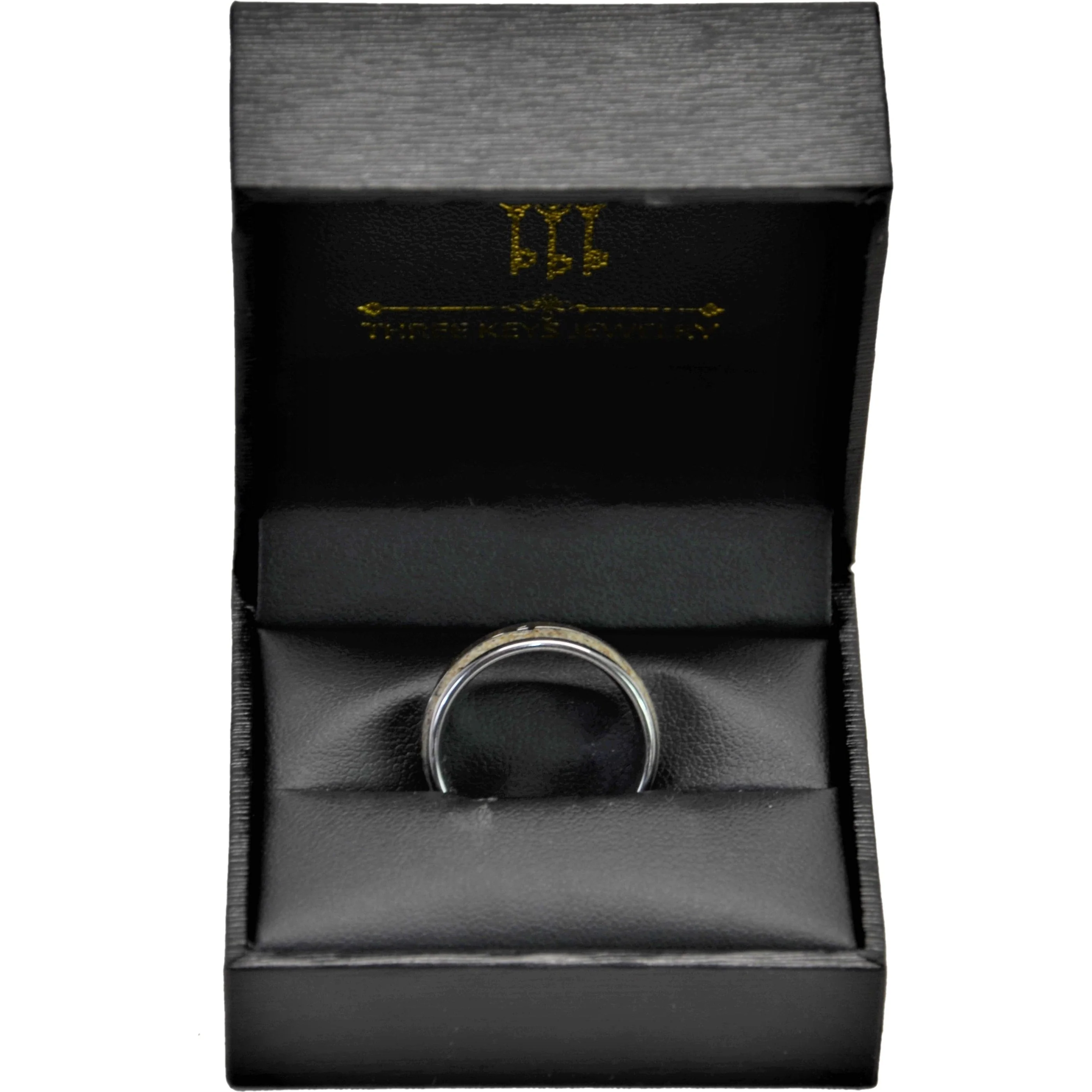 Three Keys Tungsten Ring with Wood Two Arrows Inlay 8 - Image 2