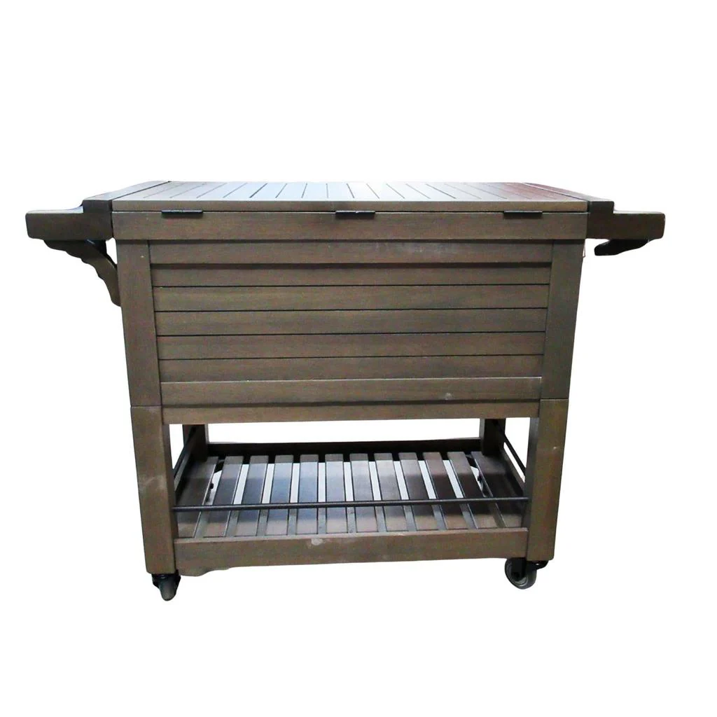 Tommy Bahama Rolling Cooler 100QT Wood - Image 2
