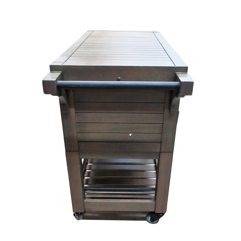 Tommy Bahama Rolling Cooler 100QT Wood - Image 4